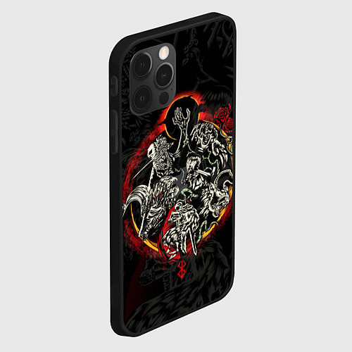 Чехол iPhone 12 Pro Max ГЕРОЙ АНИМЕ БЕРСЕРК BERSERK / 3D-Черный – фото 2