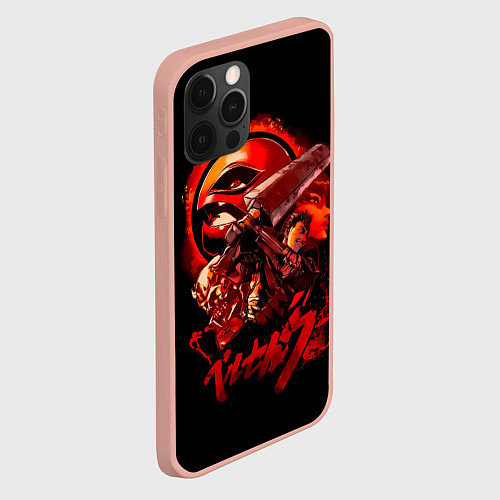 Чехол iPhone 12 Pro Max Гатс, Каска, Рыцарь-Череп и Апостол-Яйцо Berserk / 3D-Светло-розовый – фото 2