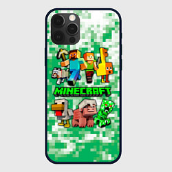 Чехол для iPhone 12 Pro Max Minecraft персонажи мобы, цвет: 3D-черный