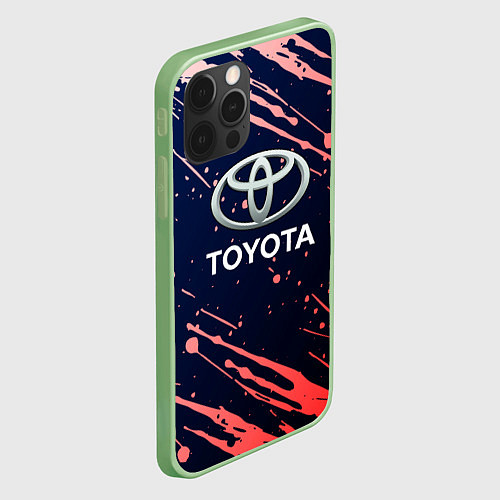 Чехол iPhone 12 Pro Max Toyota градиент / 3D-Салатовый – фото 2