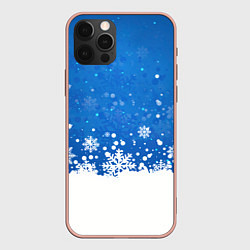 Чехол для iPhone 12 Pro Max Снежинки - С Новым Годом, цвет: 3D-светло-розовый