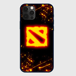 Чехол для iPhone 12 Pro Max DOTA 2 FIRE LOGO ДОТА 2 ОГНЕННЫЙ ЛОГО, цвет: 3D-черный