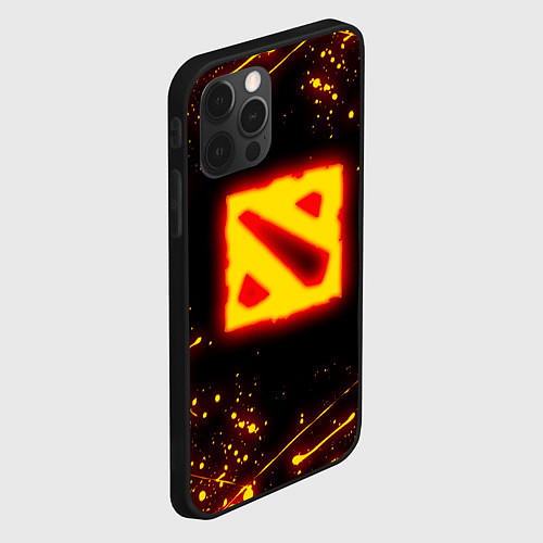 Чехол iPhone 12 Pro Max DOTA 2 FIRE LOGO ДОТА 2 ОГНЕННЫЙ ЛОГО / 3D-Черный – фото 2