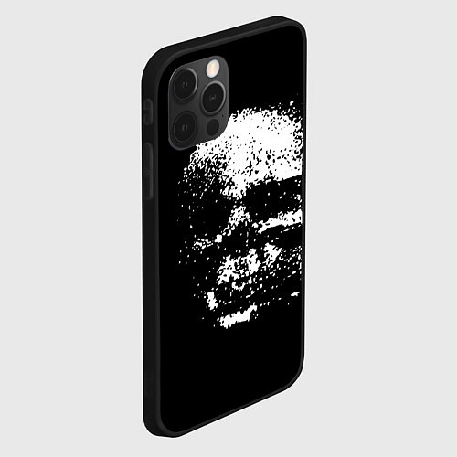 Чехол iPhone 12 Pro Max Skulls glitch / 3D-Черный – фото 2