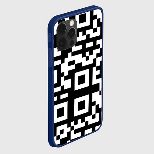 Чехол iPhone 12 Pro Max Qr codeкуаркод / 3D-Тёмно-синий – фото 2