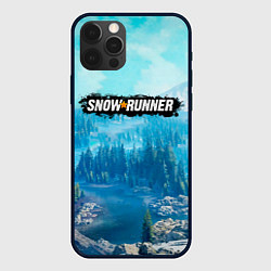 Чехол для iPhone 12 Pro Max SnowRunner СноуРаннер логотип, цвет: 3D-черный