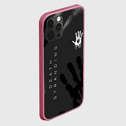 Чехол для iPhone 12 Pro Max Death Stranding отпечаток руки, цвет: 3D-малиновый — фото 2