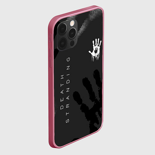 Чехол iPhone 12 Pro Max Death Stranding отпечаток руки / 3D-Малиновый – фото 2