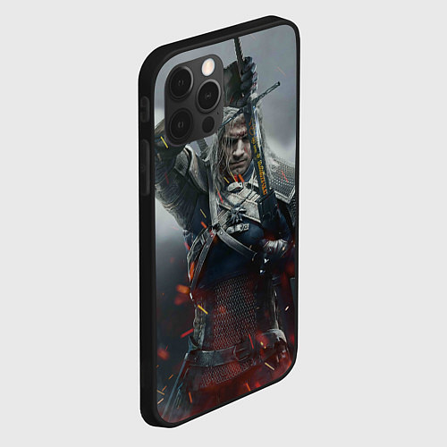 Чехол iPhone 12 Pro Max ВЕДЬМАК СЕРИАЛ ДИКАЯ ОХОТА / 3D-Черный – фото 2