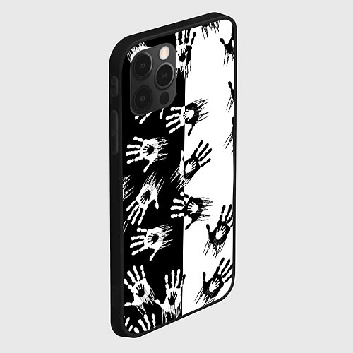 Чехол iPhone 12 Pro Max Death Stranding паттерн логотипов / 3D-Черный – фото 2