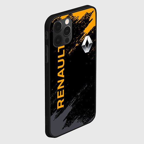 Чехол iPhone 12 Pro Max RENAULT БРЫЗГИ КРАСОК РЕНО / 3D-Черный – фото 2