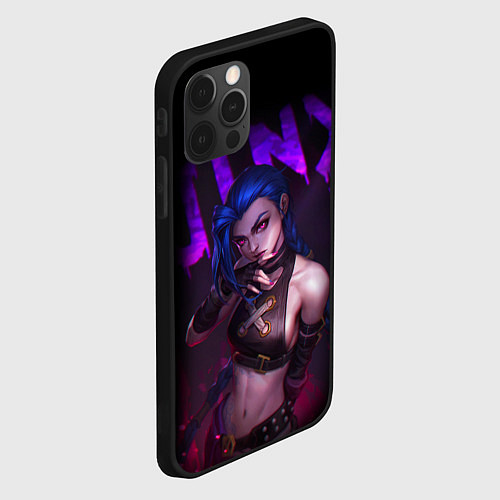 Чехол iPhone 12 Pro Max JINX ARCANE НАДПИСЬ LEAGUE OF LEGENDS / 3D-Черный – фото 2