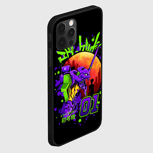 Чехол iPhone 12 Pro Max Евангелион - Neon Genesis Evangelion / 3D-Черный – фото 2