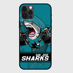 Чехол для iPhone 12 Pro Max San Jose Sharks, Сан Хосе Шаркс, цвет: 3D-черный