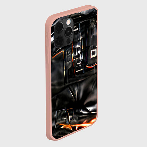 Чехол iPhone 12 Pro Max Стиль терминатора / 3D-Светло-розовый – фото 2