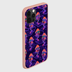 Чехол для iPhone 12 Pro Max Грибы психоделика, цвет: 3D-светло-розовый — фото 2
