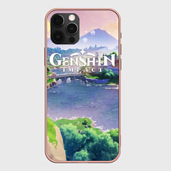 Чехол для iPhone 12 Pro Max МИР ГЕНШИН ИМПАКТ ТЕВАЙТ GENSHIN IMPACT, цвет: 3D-светло-розовый