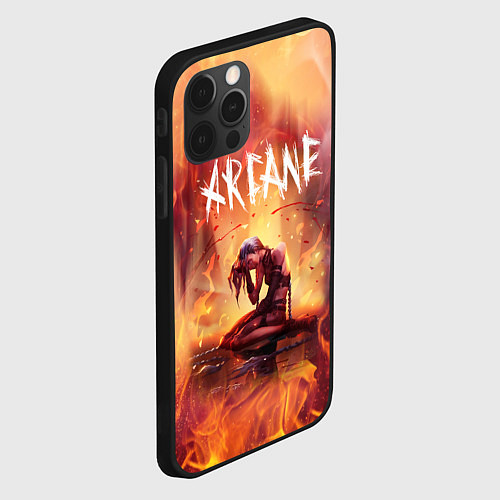 Чехол iPhone 12 Pro Max JINX В ОГНЕ, АРКЕЙН LEAGUE OF LEGENDS / 3D-Черный – фото 2