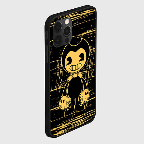 Чехол iPhone 12 Pro Max Bendy and the ink machine - Бенди / 3D-Черный – фото 2