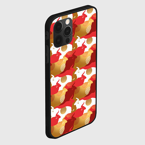 Чехол iPhone 12 Pro Max Быки Bulls / 3D-Черный – фото 2