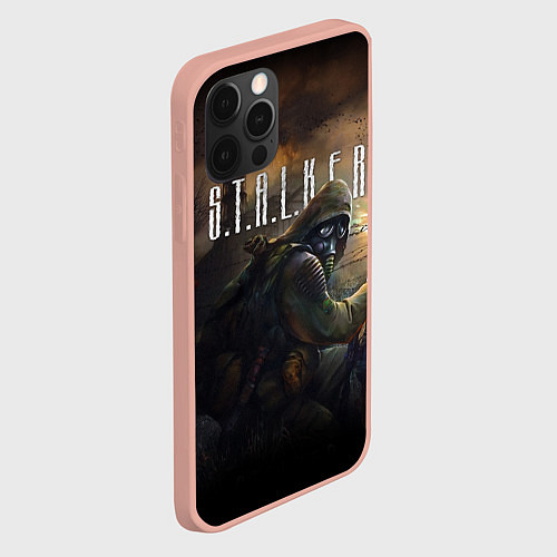 Чехол iPhone 12 Pro Max СТАЛКЕР ТЕНИ ЧЕРНОБЫЛЯ, ЧАЭС STALKER / 3D-Светло-розовый – фото 2