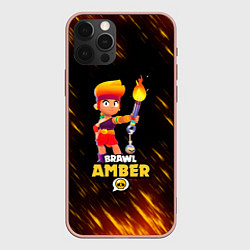 Чехол для iPhone 12 Pro Max Brawl Stars - Amber, цвет: 3D-светло-розовый