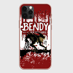 Чехол для iPhone 12 Pro Max BLOOD BLACK AND WHITE BENDY AND THE INK MACHINE, цвет: 3D-светло-розовый