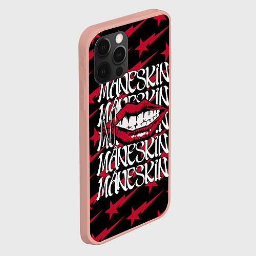 Чехол iPhone 12 Pro Max MANESKIN LOGO ГУБЫ / 3D-Светло-розовый – фото 2