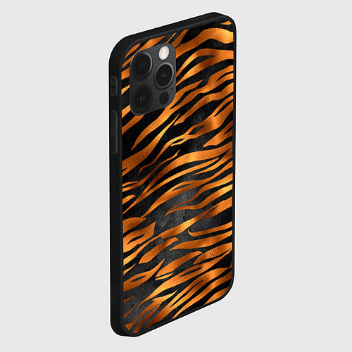 Чехол iPhone 12 Pro Max В шкуре тигра / 3D-Черный – фото 2