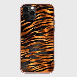 Чехол для iPhone 12 Pro Max В шкуре тигра, цвет: 3D-светло-розовый