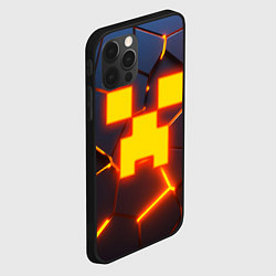 Чехол для iPhone 12 Pro Max ОГНЕННЫЙ КРИПЕР 3D ПЛИТЫ FIRE CREEPER, цвет: 3D-черный — фото 2