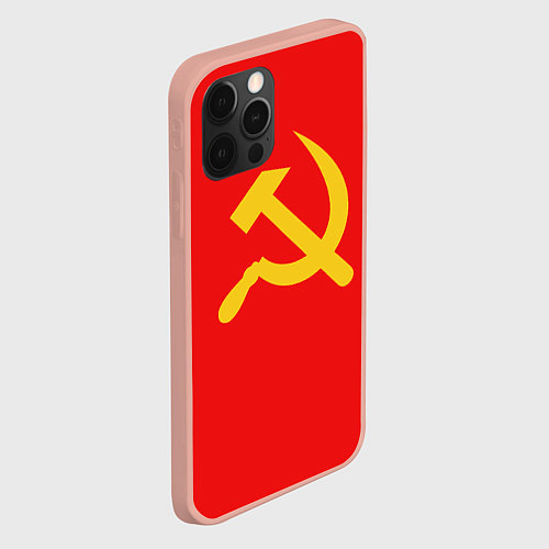 Чехол iPhone 12 Pro Max Красный Советский союз / 3D-Светло-розовый – фото 2