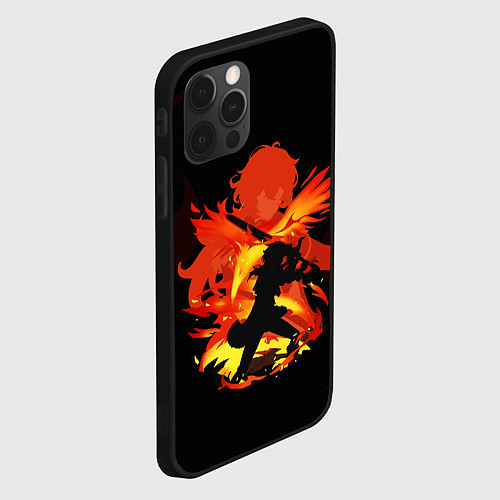 Чехол iPhone 12 Pro Max DILUC FIRE GENSHIN IMPACT НА СПИНЕ / 3D-Черный – фото 2