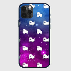 Чехол для iPhone 12 Pro Max UNDERTALE DOGS PATTERN SPACE, цвет: 3D-черный