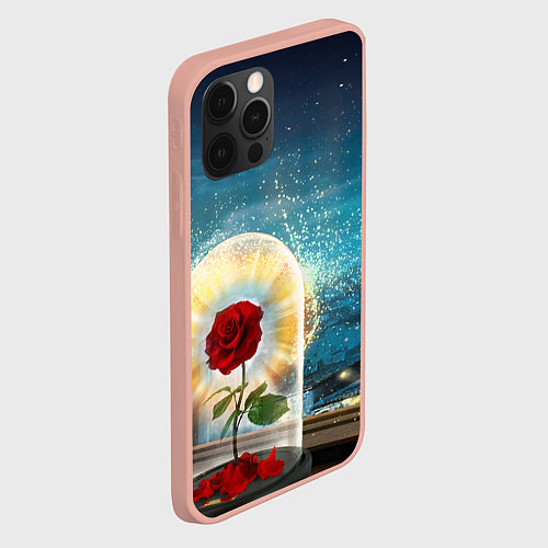 Чехол iPhone 12 Pro Max Роза в Колбе / 3D-Светло-розовый – фото 2