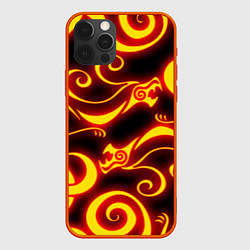 Чехол для iPhone 12 Pro Max ОГНЕННОЕ ТАТУ ДРАКЕНА DRAKEN FIRE TATTOO, цвет: 3D-красный