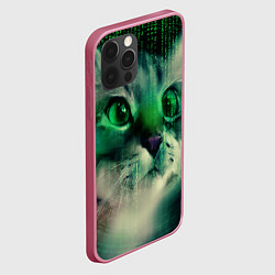 Чехол для iPhone 12 Pro Max Cat in The Digital World, цвет: 3D-малиновый — фото 2