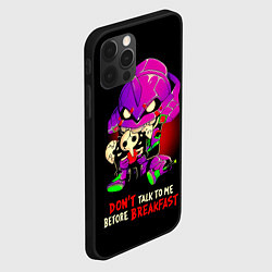 Чехол для iPhone 12 Pro Max DONT TALK TO ME BEFORE BREAKFAST - Evangelion, цвет: 3D-черный — фото 2