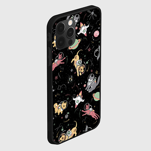 Чехол iPhone 12 Pro Max Космические коты / 3D-Черный – фото 2