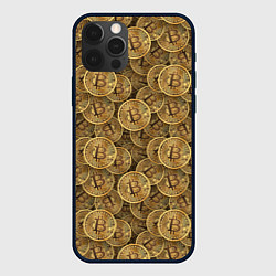 Чехол для iPhone 12 Pro Max Bitcoins, цвет: 3D-черный