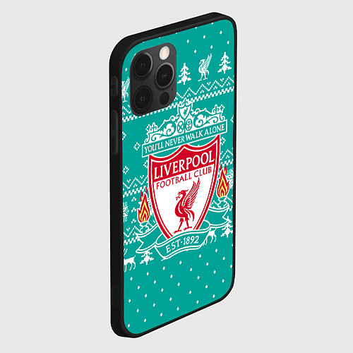 Чехол iPhone 12 Pro Max НОВОГОДНИЙ СВИТЕР LIVERPOOL / 3D-Черный – фото 2