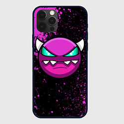 Чехол для iPhone 12 Pro Max Геометри Дэш Geometry Dash demon, цвет: 3D-черный