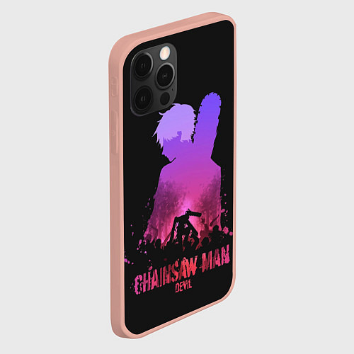 Чехол iPhone 12 Pro Max Chainsaw Man Дэндзи / 3D-Светло-розовый – фото 2