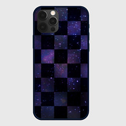 Чехол для iPhone 12 Pro Max Space Neon Chessboard, цвет: 3D-черный