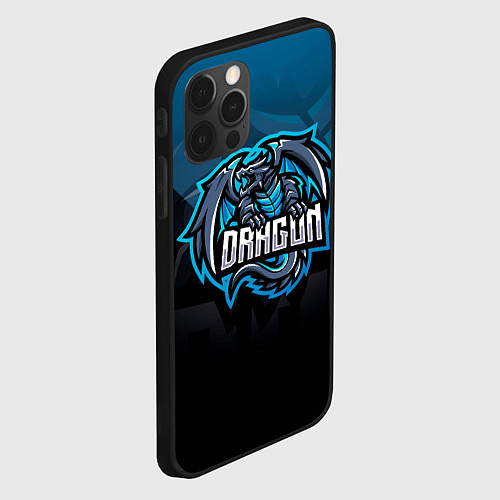 Чехол iPhone 12 Pro Max Дракон dragon / 3D-Черный – фото 2