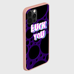 Чехол для iPhone 12 Pro Max Фраза - Luck You, цвет: 3D-светло-розовый — фото 2