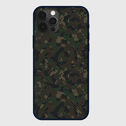 Чехол для iPhone 12 Pro Max Камуфляж: лесной, цвет: 3D-черный