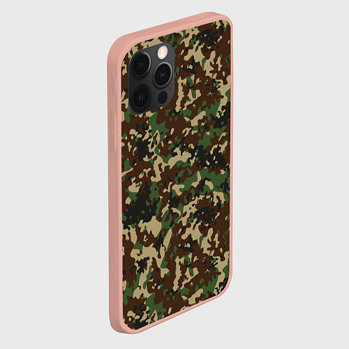 Чехол iPhone 12 Pro Max Камуфляж Излом / 3D-Светло-розовый – фото 2