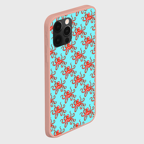 Чехол iPhone 12 Pro Max Осьминог паттерн / 3D-Светло-розовый – фото 2