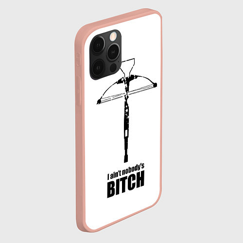 Чехол iPhone 12 Pro Max Walking dead - арбалет / 3D-Светло-розовый – фото 2